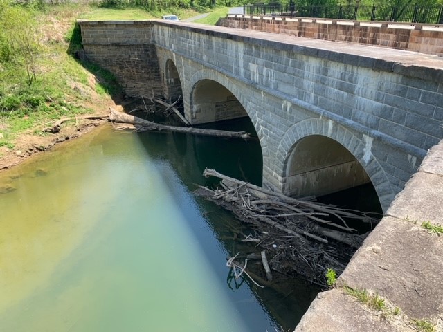 Debris in waterway - before picture.